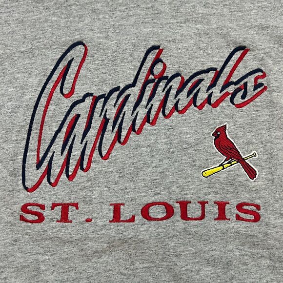 Vintage Y2K Lee Sport St. Louis Cardinals Gray Boxy Graphic Tee - Men's Large - Picture 2 of 7